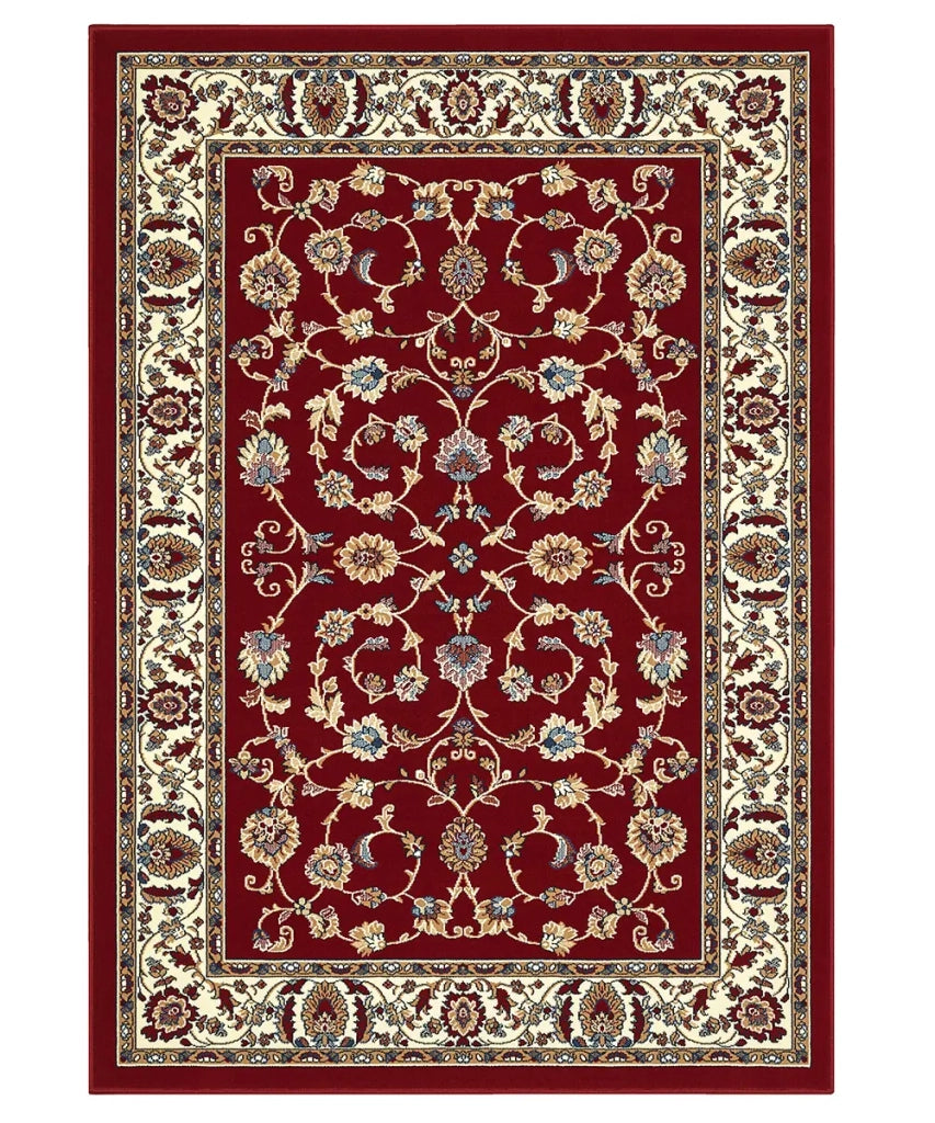 Tappeto P2079 rosso cm.140x200 motivo classico orientale persiano, economico resistente facile da pulire