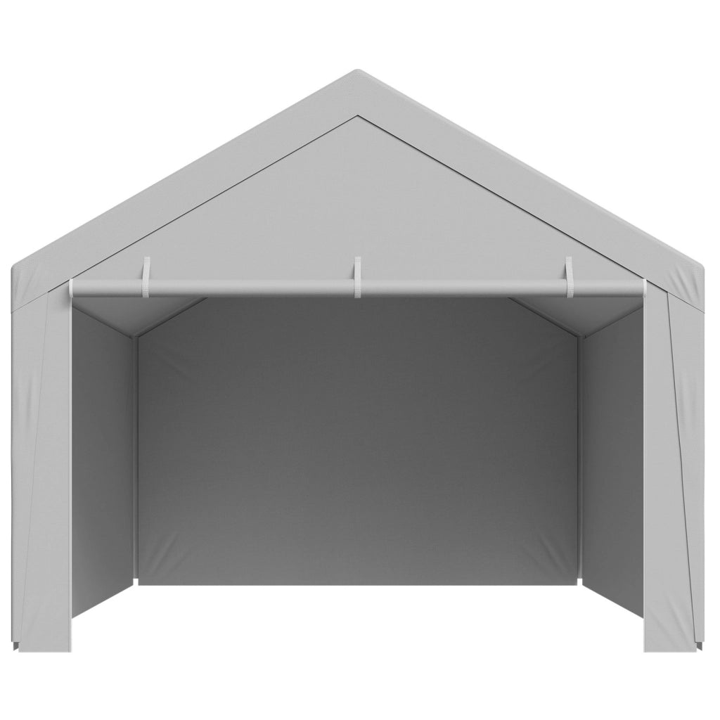 Telo per Posto Auto Coperto 6,09 x 3,96 m con Pareti Grigio Impermeabile Resistente UV per Garage Giardino SXYQCPBHDC13X20