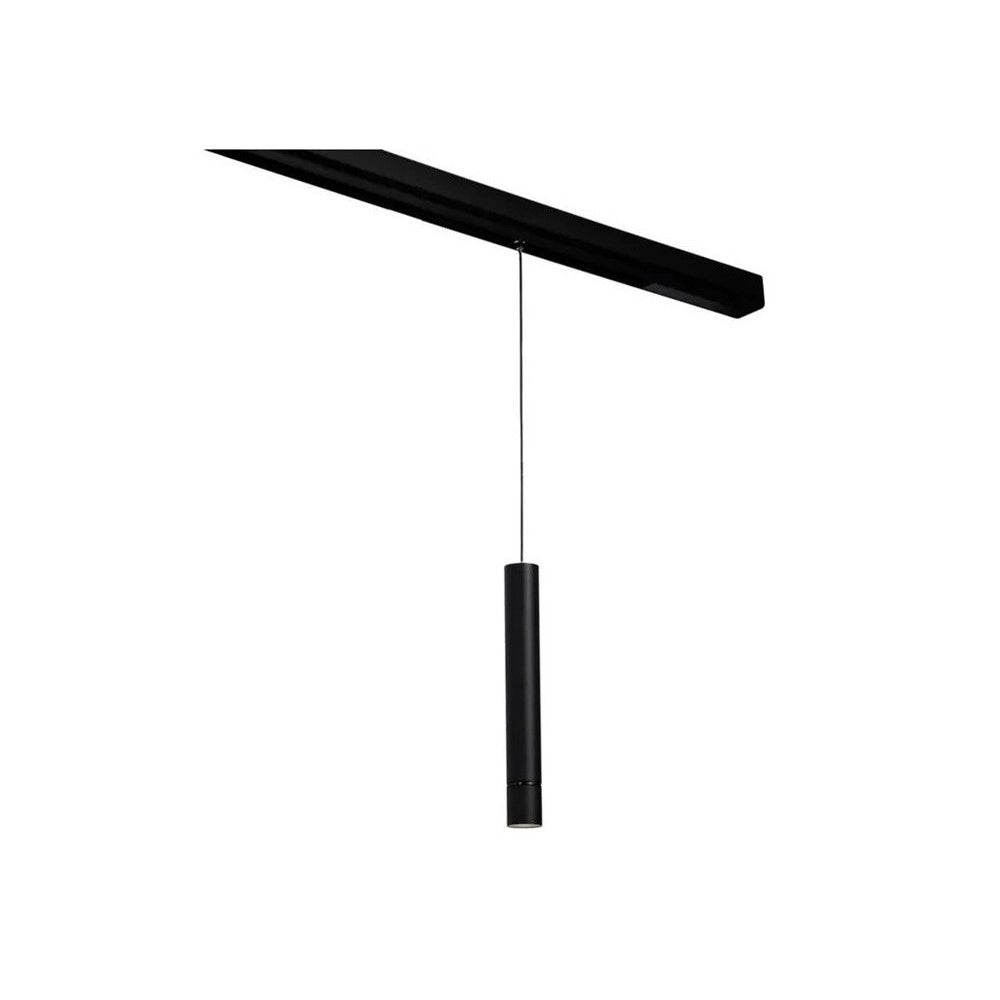 Trade Shop - Faretto Led A Cilindro 8w Nero Per Binario Magnetico 48v Luce 3000k 4000k Cob-40 - -bianco Naturale      -