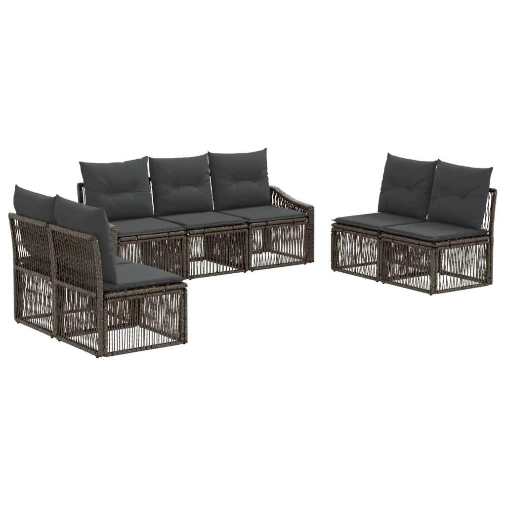 Set Divano da Giardino 7 pz Grigio polyrattan 3435974