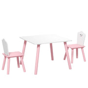 Set Tavolo e 2 Sedie per Bambini ¨C Minimal ¨C Rosa e Bianco