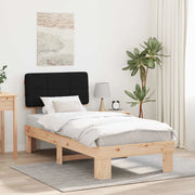 Letto con Testiera Rivestita Nero 80 x 200 cm Pino massello 877451