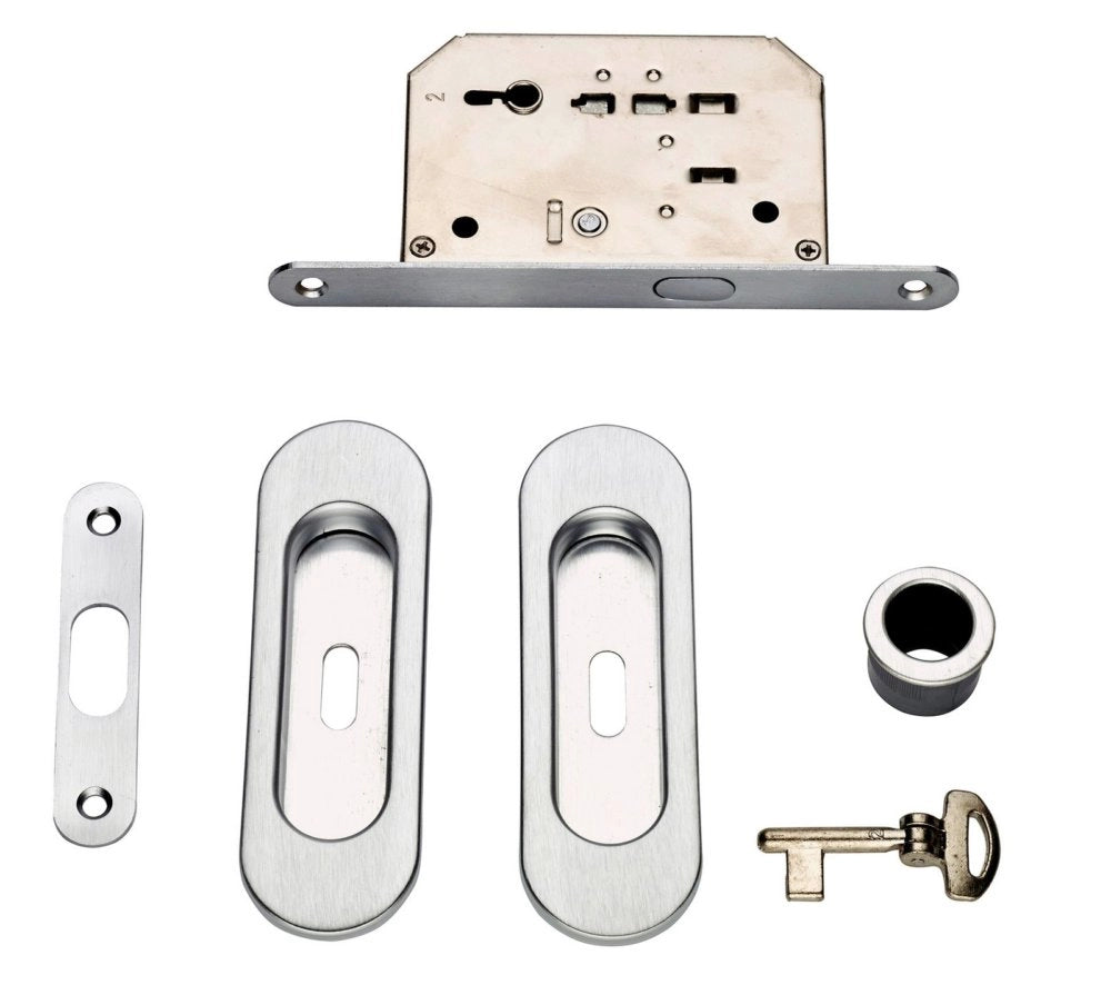 1pz kitxporte scorrevole con coppia nicchie ovale chiave snodata finitura cromo cod:ferx.3878