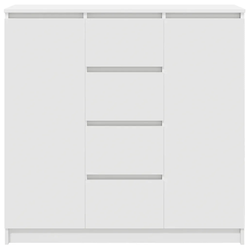 Credenza | Madia | Buffet da pranzo | Armadio da pranzo con Cassetti Bianco 100,5x35x98,5 cm Legno Multistrato