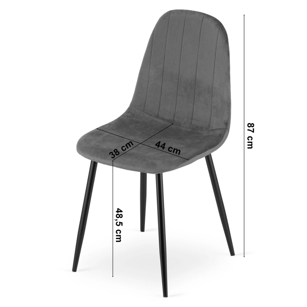 Set di 2 sedie Padva in velluto blu e gambe nere