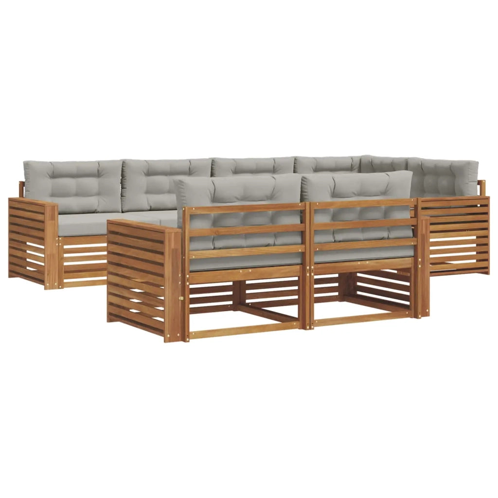 Set di divani da esterno 7 pcs Grigio Naturale e Chiaro 3373626