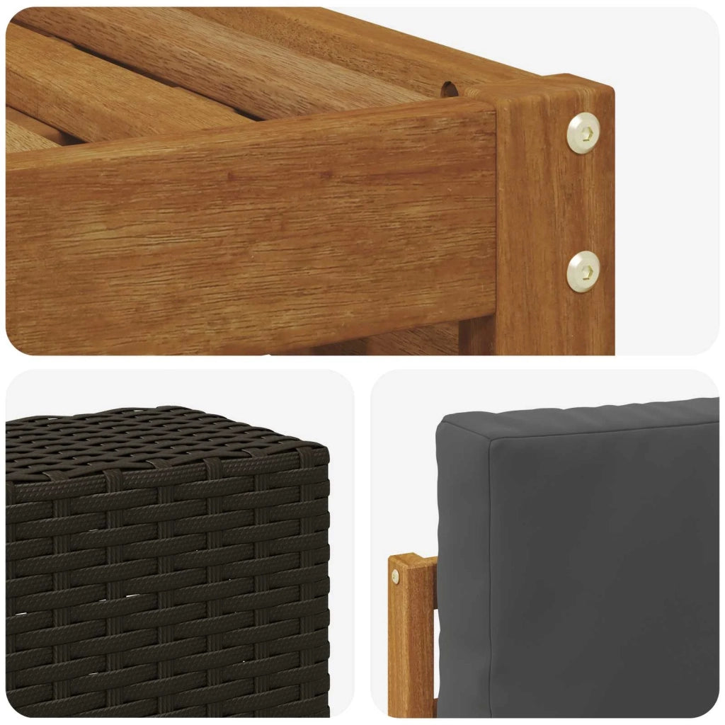 Set di divani da esterno 10 pz Naturale e Antracite Poliestere 3384873