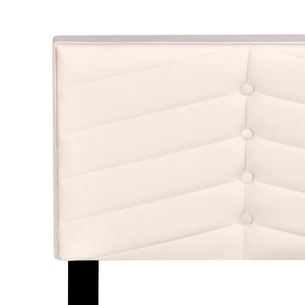 Letto matrimoniale imbottito 140 × 200 cm 2 posti con testiera regolabile, senza materasso, in velluto beige