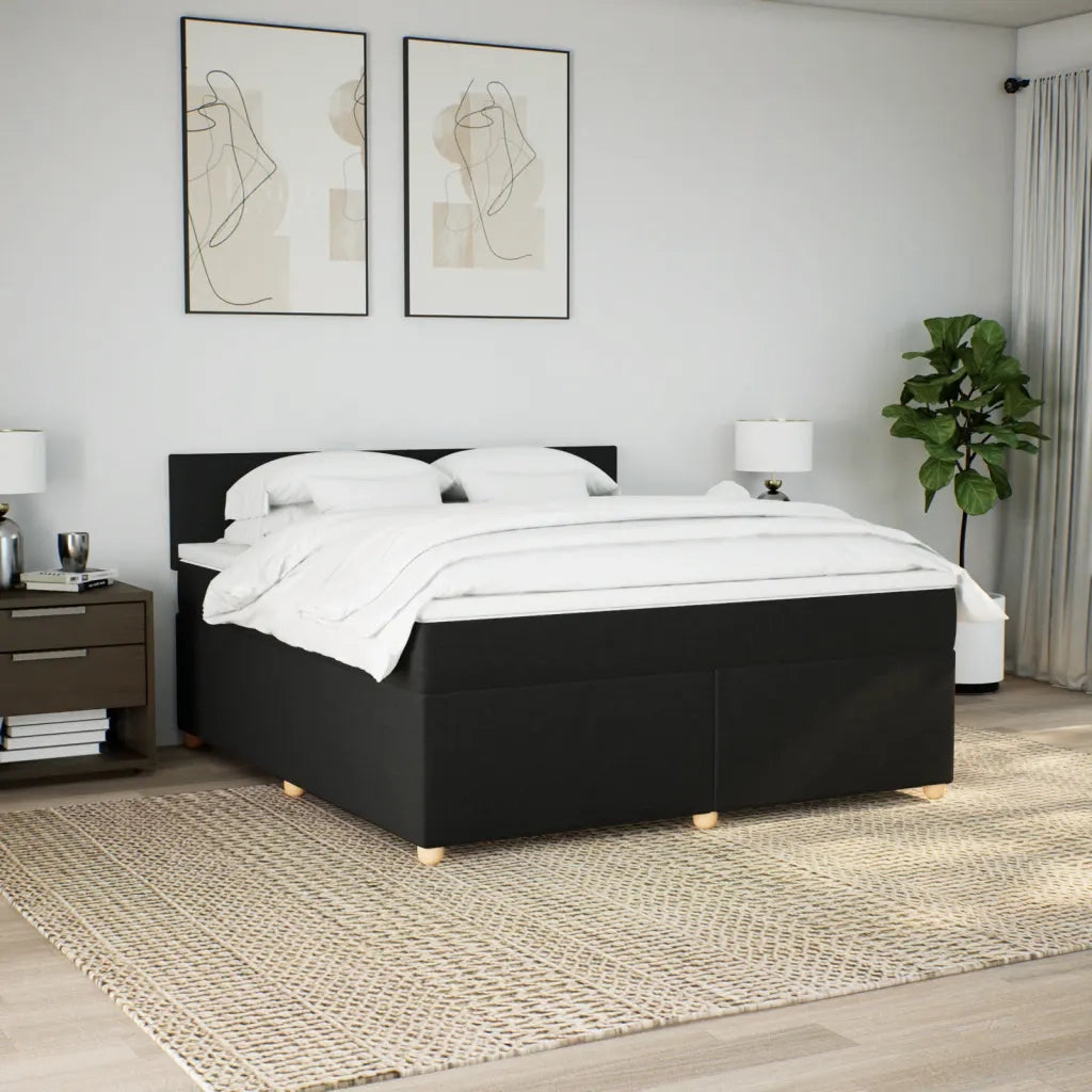 Giroletto a Molle con Materasso Nero 180x200 cm in Tessuto 3286754
