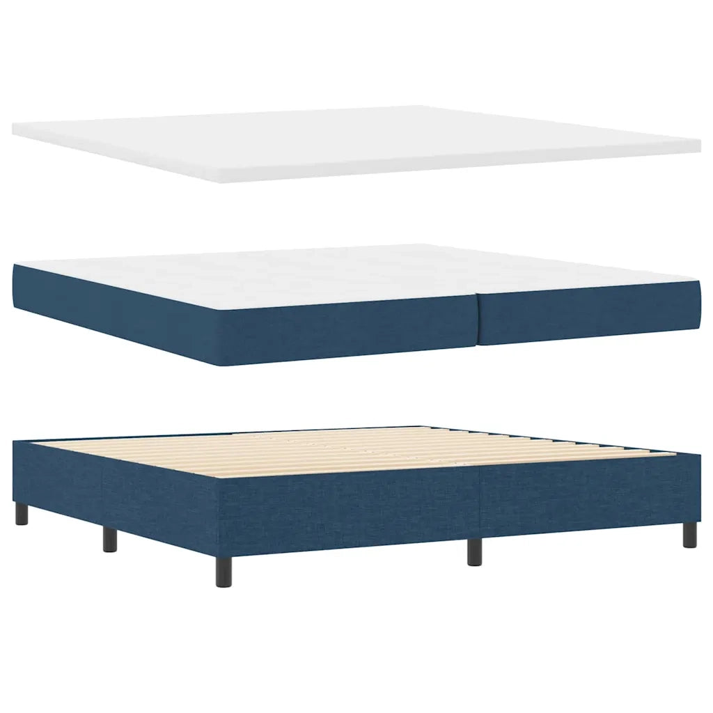 Letto a molle con materasso Blu 200 x 200 cm Tessuto