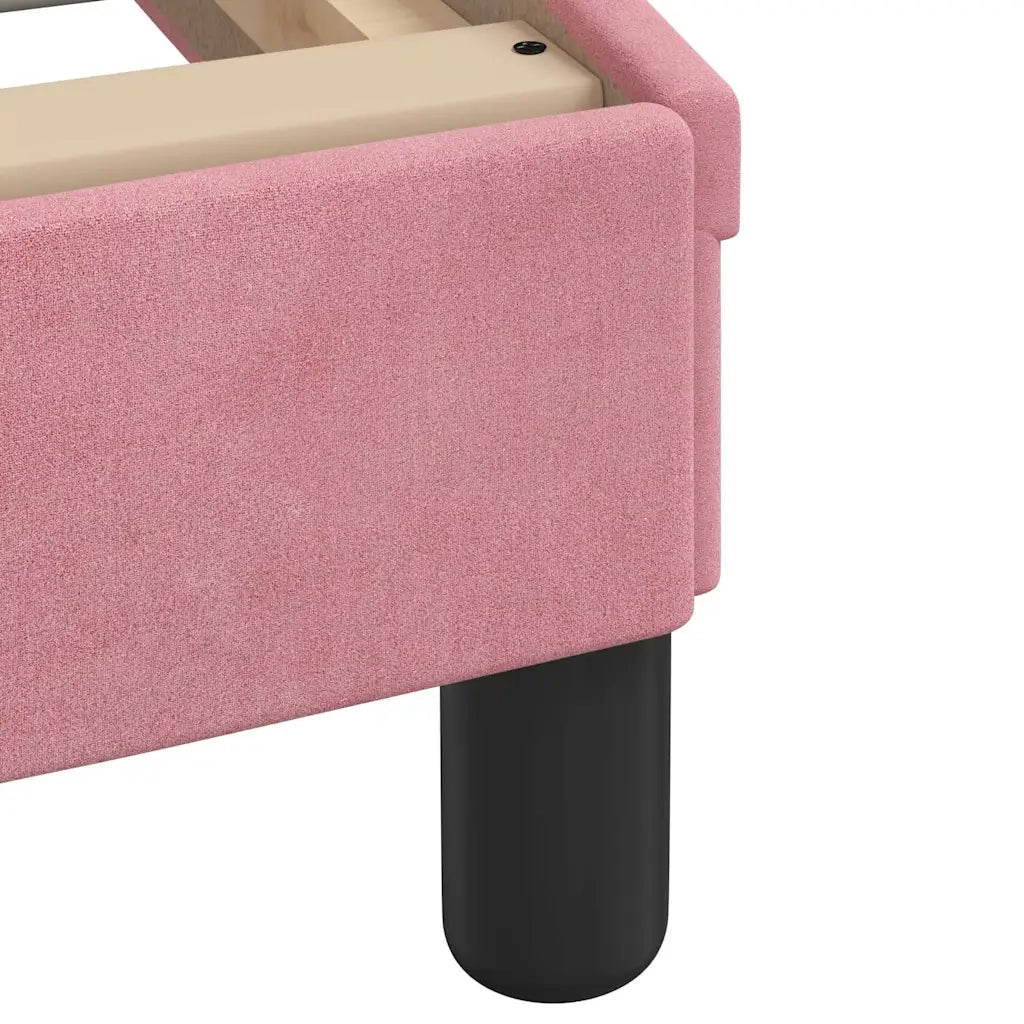 Letto singolo | Letto per adulti | Giroletto senza Materasso Hanko Rosa 80x200 cm in Velluto