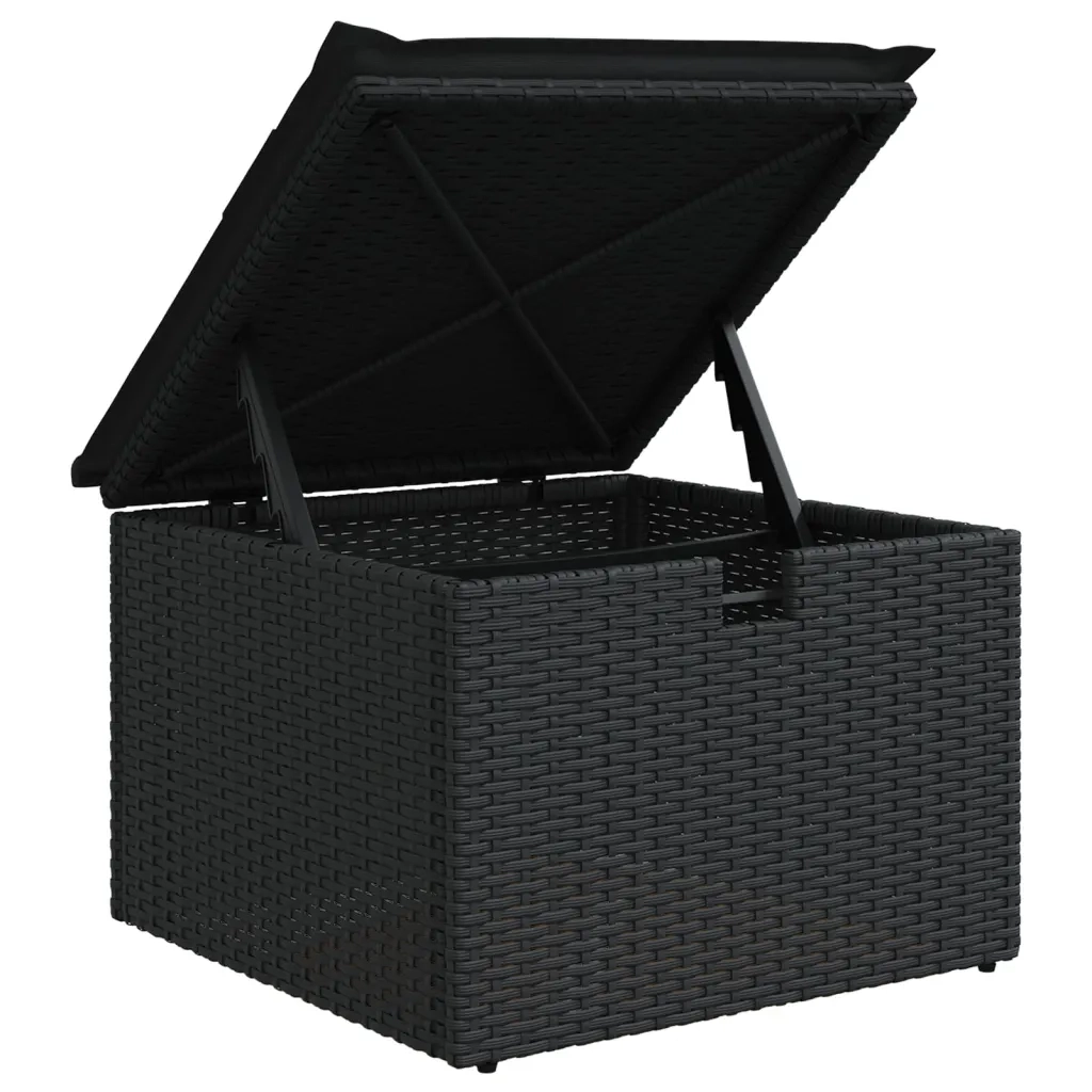 Set Divani da Giardino con Cuscini 8 pz Nero in Polyrattan 3274835