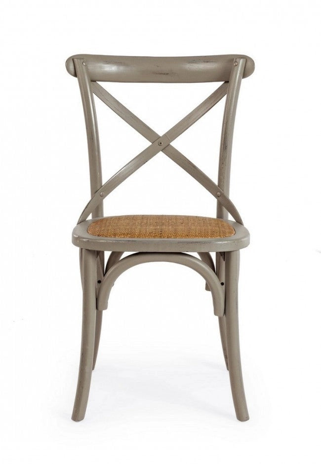 Sedia Cross Grigio Scuro in Legno