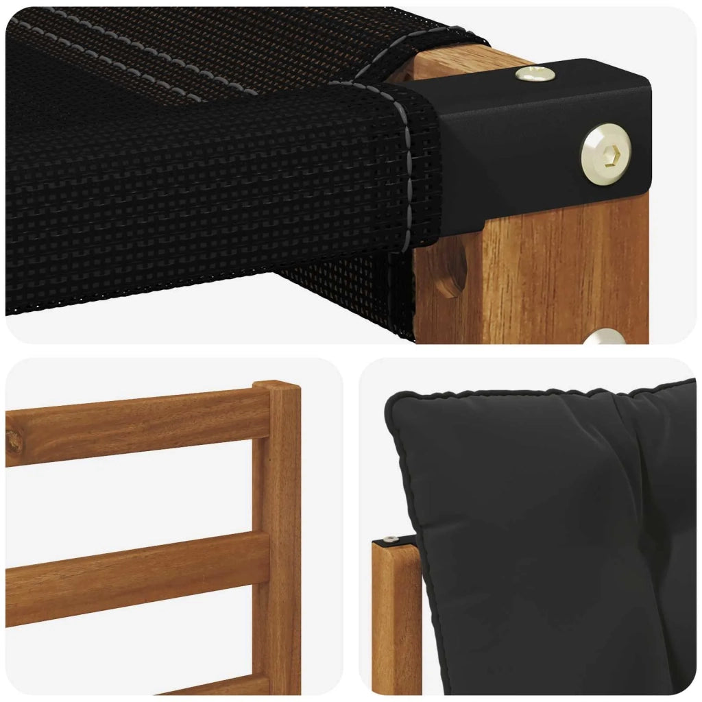 Set di divani da esterno con cuscino 8 pcs Naturale e Nero 3369567