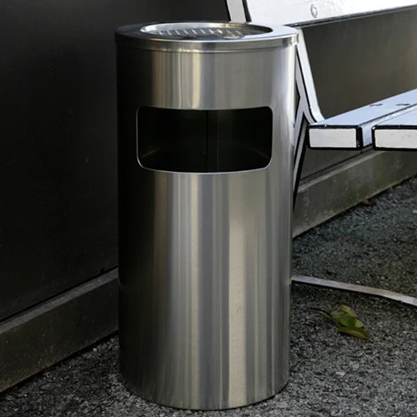Posacenere con cestino circolare a raggi - Silver
