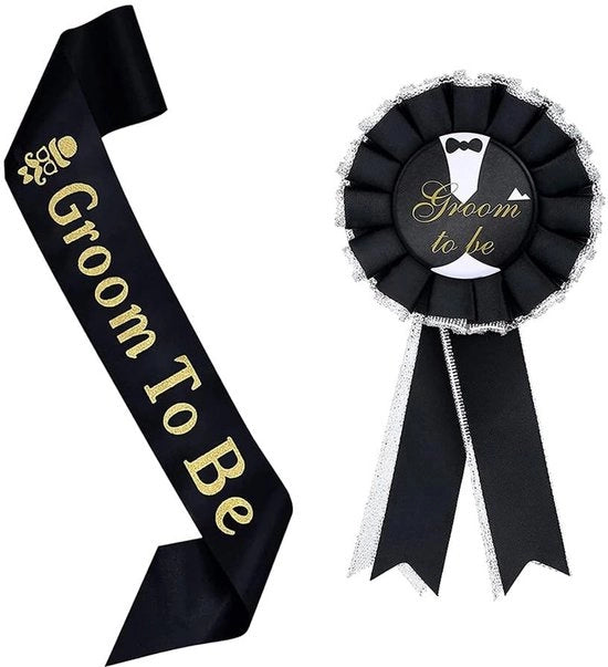 Set di 2 Sottane per Sposo e Badges per Feste