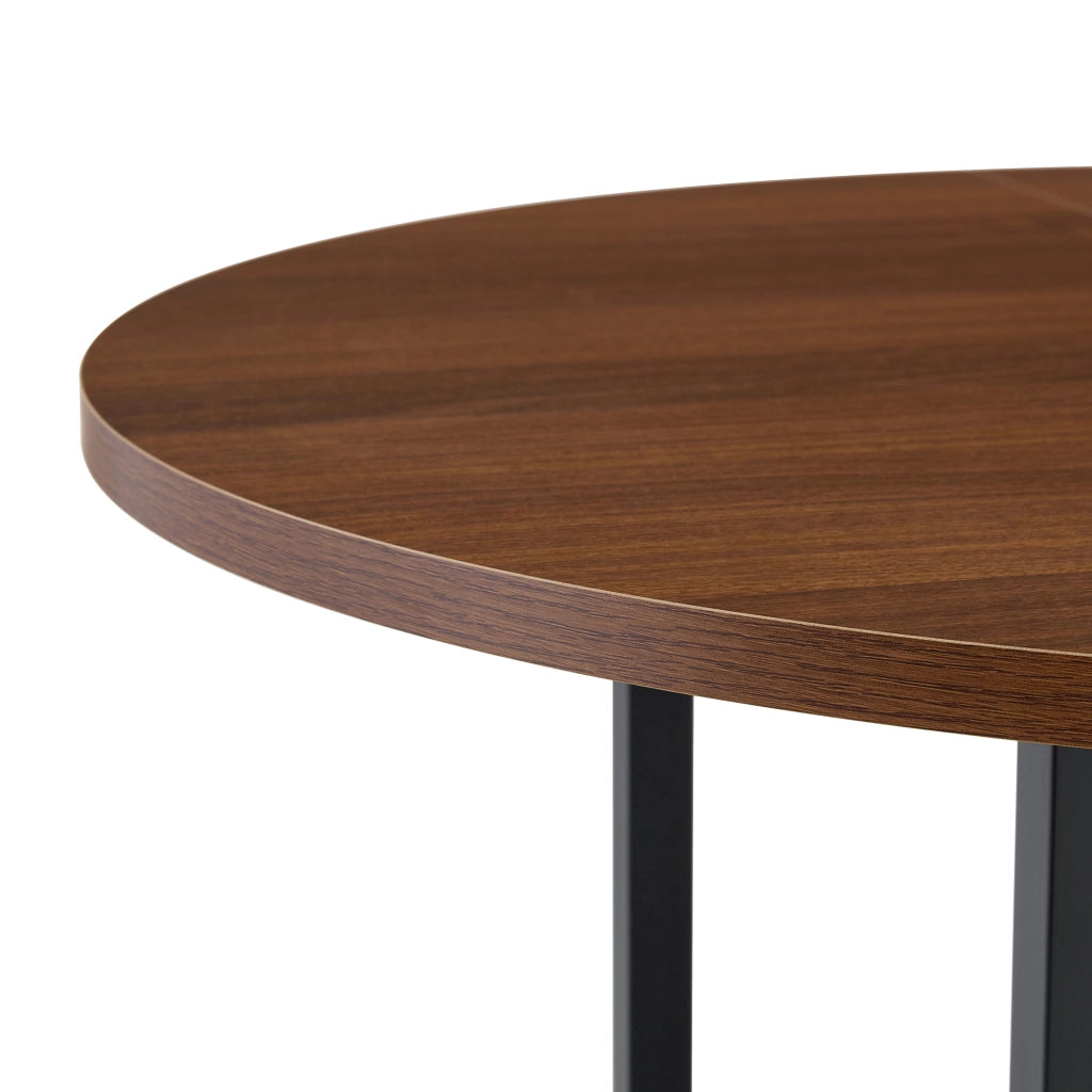 Tavolo da pranzo 4 posti con vano contenitore per cucina in MDF 100×100×77 cm noce