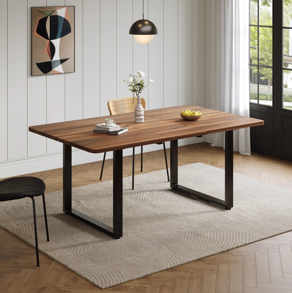 Tavolo da pranzo estensibile 140/180/220x80x75 cm in MDF noce