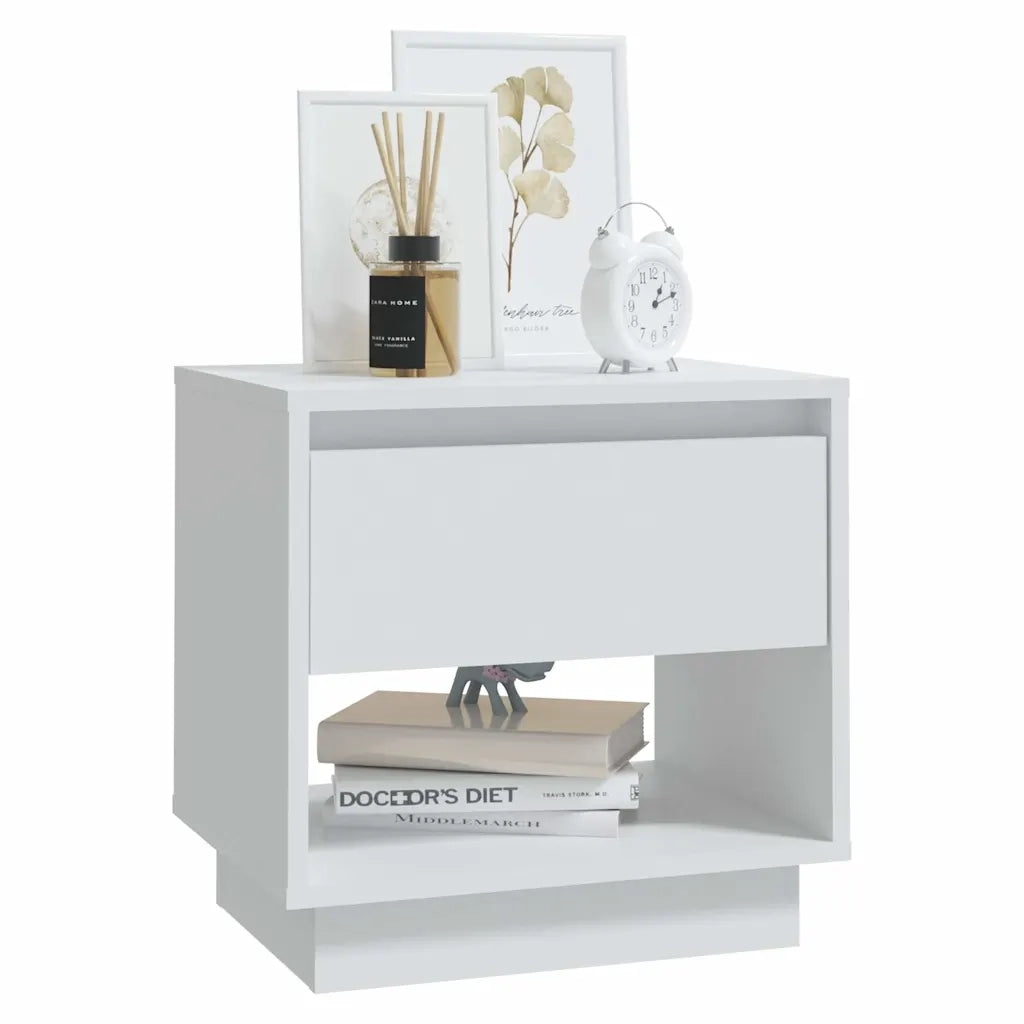 Comodino Bianco 45x34x44 cm in Truciolato 809512