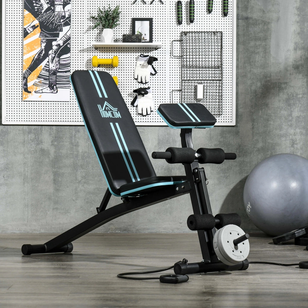Panca Fitness Pieghevole ¨C Xylo ¨C 7 Posizioni Regolabili, Carico 120kg, Blu