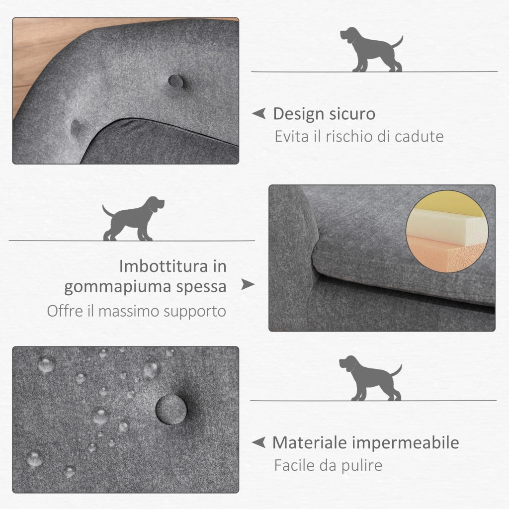 Cuccia per Cani con Cuscino ¨C zephmum ¨C Grigio Antracite 70x47x30cm