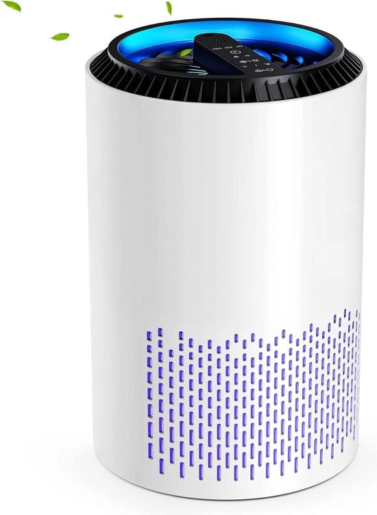 Pulitore d'aria con filtro HEPA H13 e terapia aromatica contro l'odore di polvere - 3 livelli di filtro - 99,97% di efficienza di filtraggio - filtro ozonico bianco