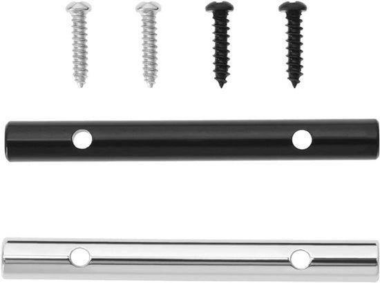 Accessori per chitarra elettrica - Maniglie per chitarra elettrica - Viti di montaggio - Capo per corde - Sistema di tremolo - 2 pezzi - Barchette di regolazione - Adatto per chitarra elettrica - Color argento 49x5,5 mm con viti di montaggio.