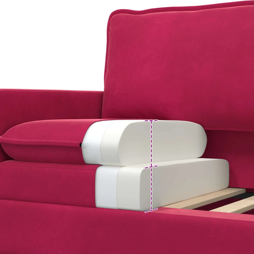 Set di divani 2 pcs Rosso Vino Velluto 3417131