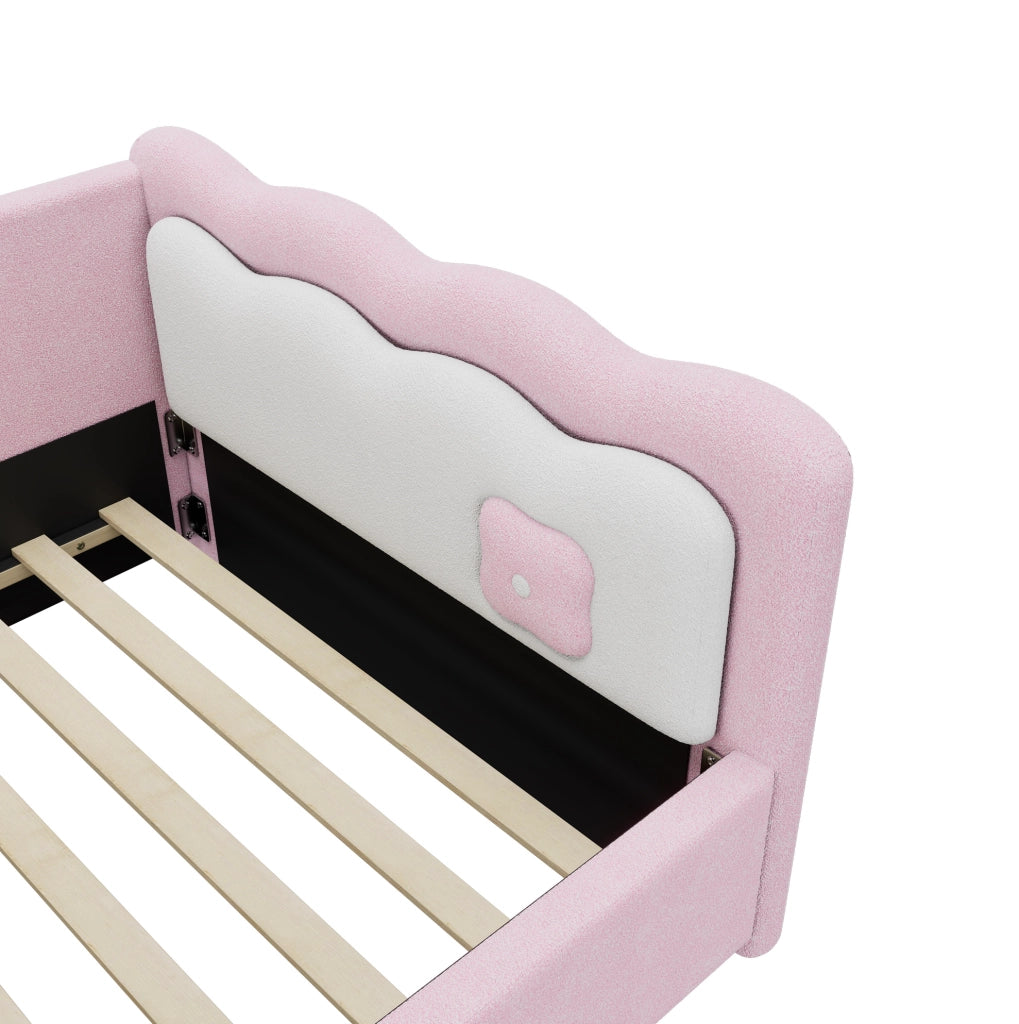 Letto da giorno con illuminazione LED ambientale; 90x200 cm; rosa
