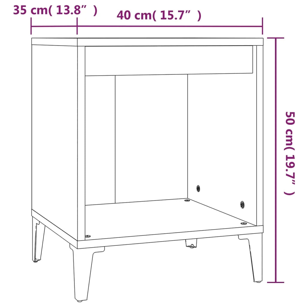 Comodini 2 pz Nero 40x35x50 cm 821877