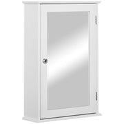 Mobiletto Bagno Pensile con Specchio e Anta Magnetica ¨C zephmum ¨C Bianco 41x14x60cm