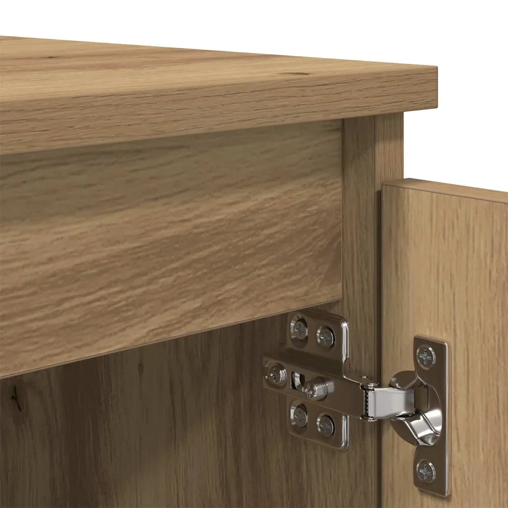 Mobile TV rettangolare moderno 104 x 35 x 50 cm con ripiani sicuri stile minimalista in legno ingegnerizzato rovere artigianale 02_0052767