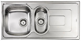 CM 011395.S1.01.2018 Pizzica Lavello da Incasso 1 Vasca e Vaschetta con Gocciolatoio a Destra Acciaio Inox Antigraffio (100x50 cm) colore Inox