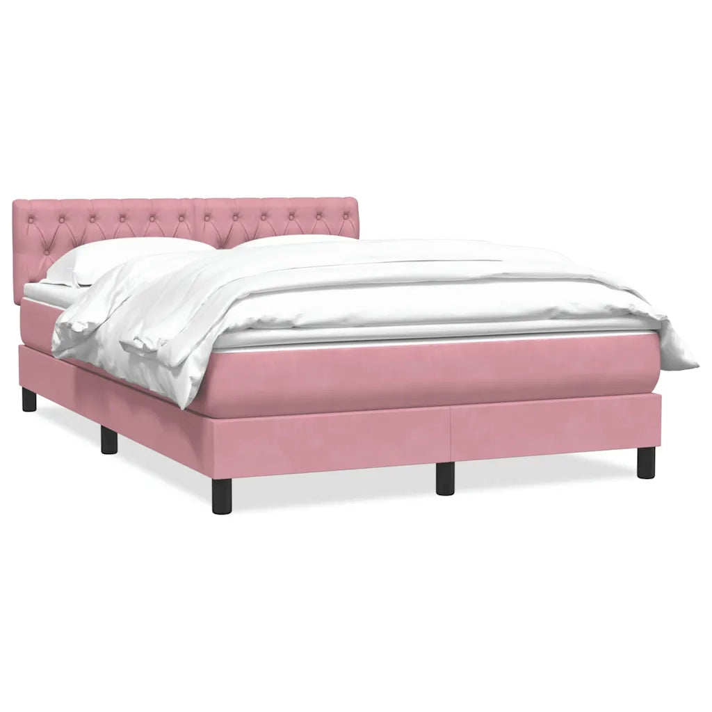 Giroletto a Molle con Materasso Rosa 160x210 cm in Velluto 3316508
