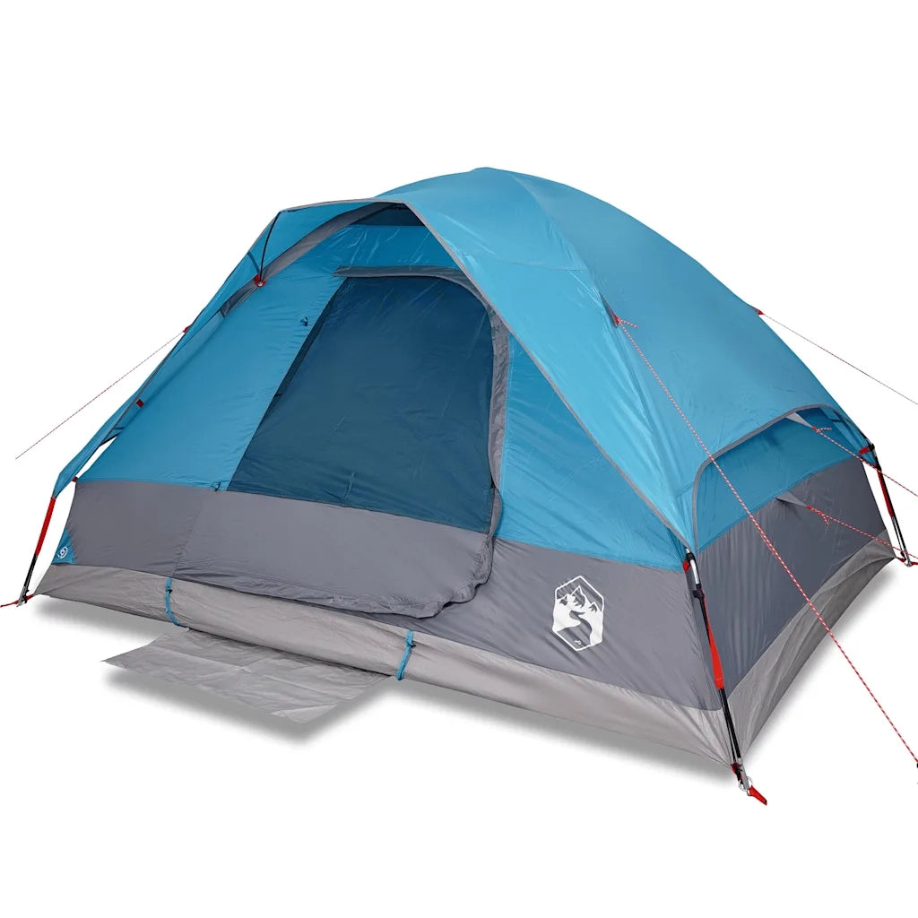 Tenda da Campeggio a Cupola per 4 Persone-Tenda per Escursionismo Blu Impermeabile 200543