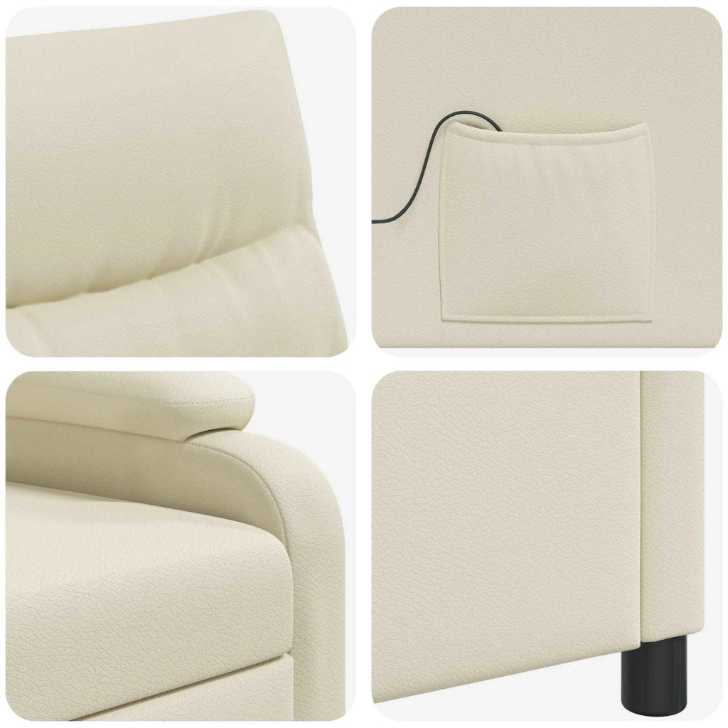 Poltrona Massaggiante Crema Similpelle 42034902