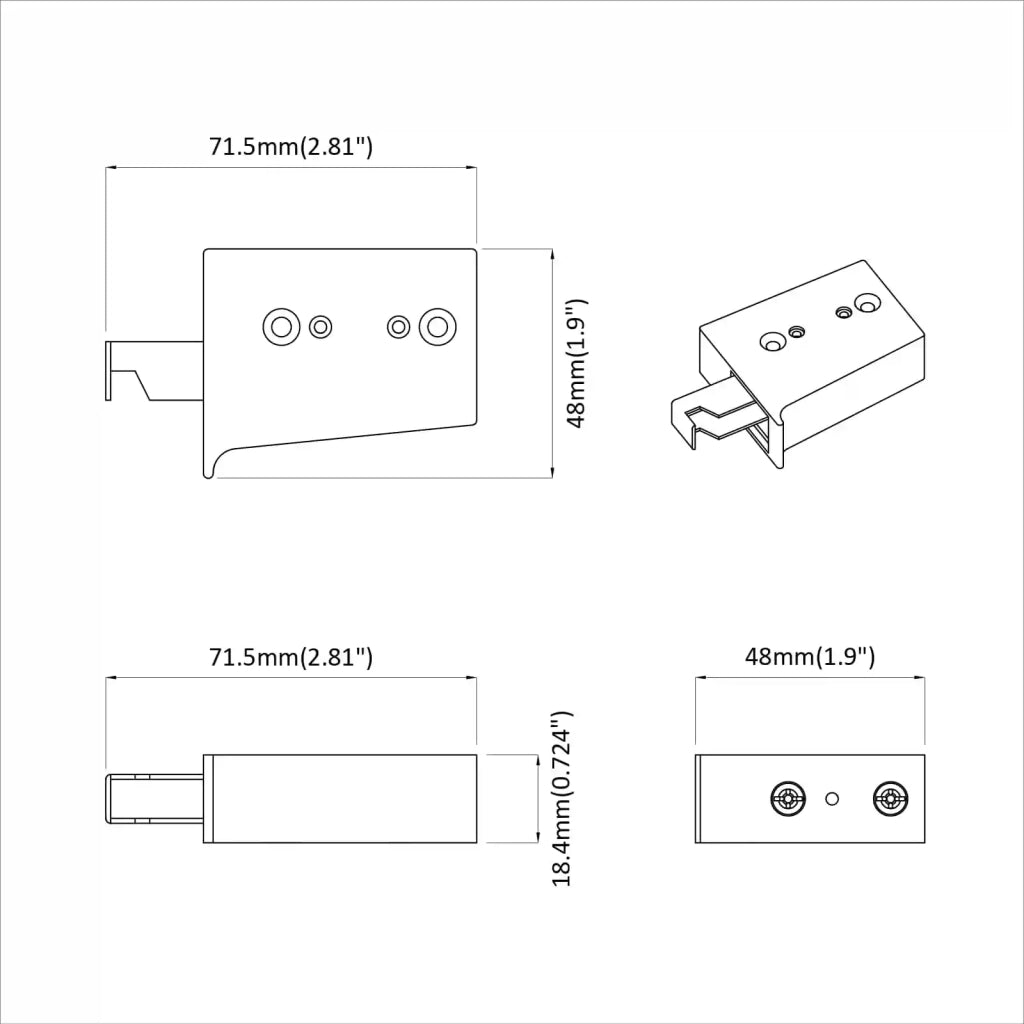 Supporto per Armadio Appeso 261 pcs Bianco 70 x 48 x 19 mm