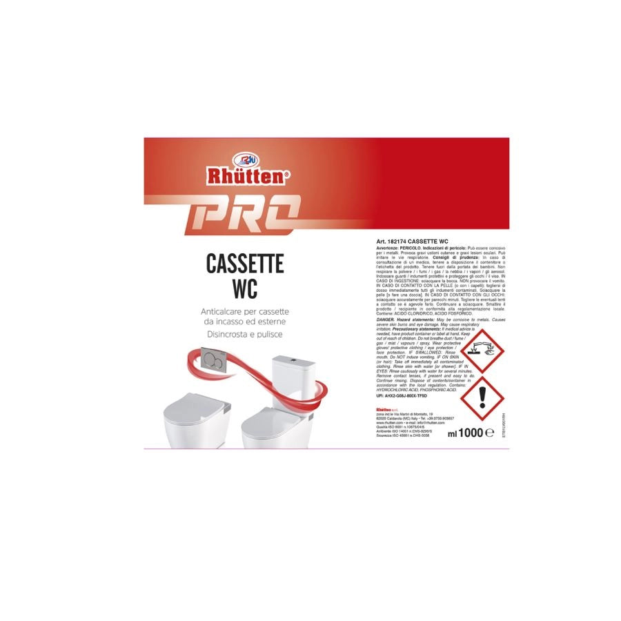 ANTICALCARE SPECIFICO PER CASSETTE WC DA 1 LITRO DI RHUTTEN