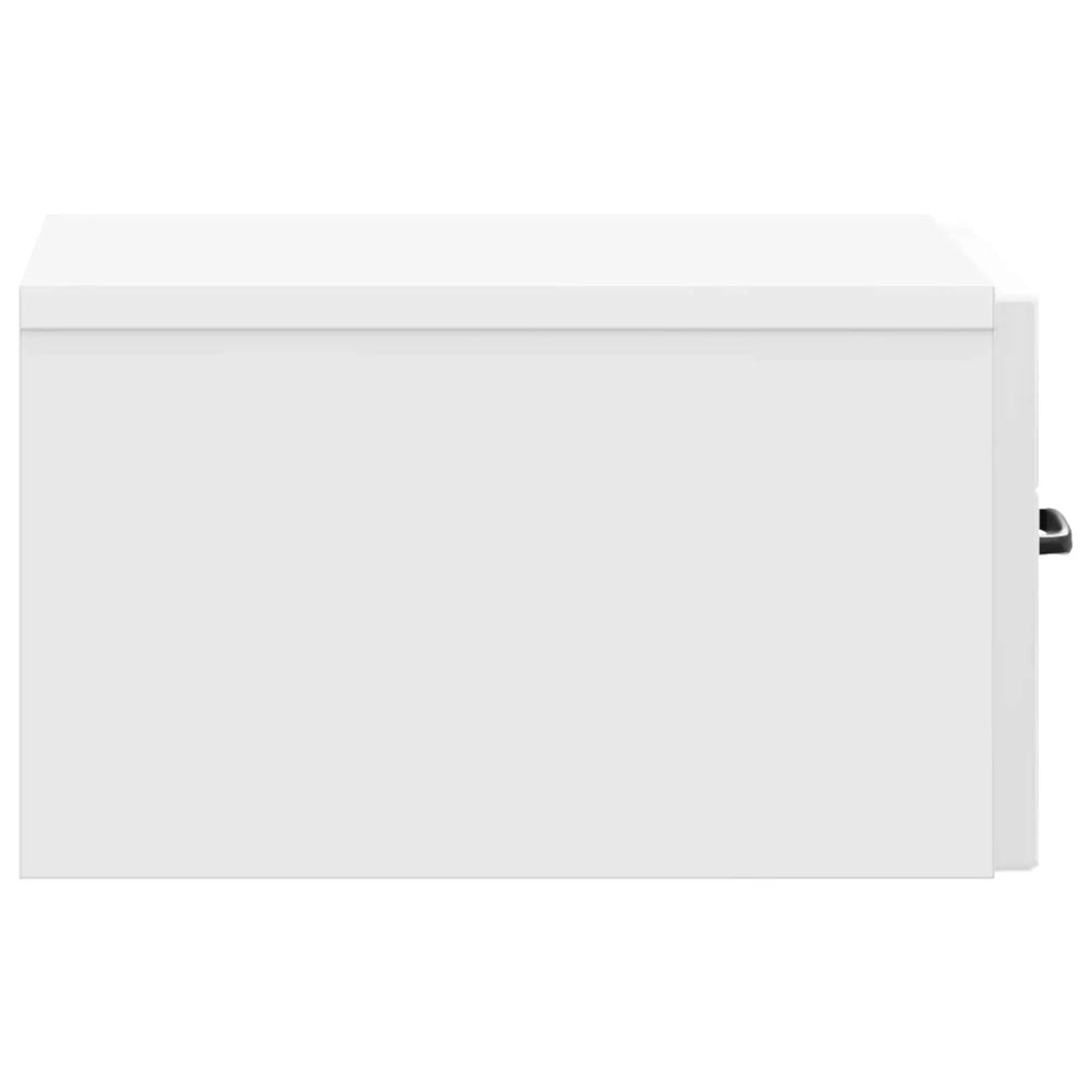 Set di 2 Comodini | Armadio da Notte | Mobiletto da notte a muro Bianco Lucido 34,5 x 33 x 20 cm