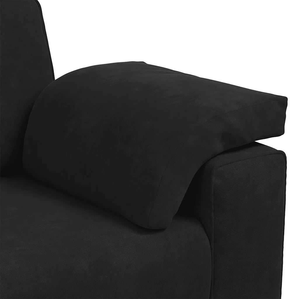 Divano a 3 Posti-Sofa 3 Posti Nero 178 cm in Velluto