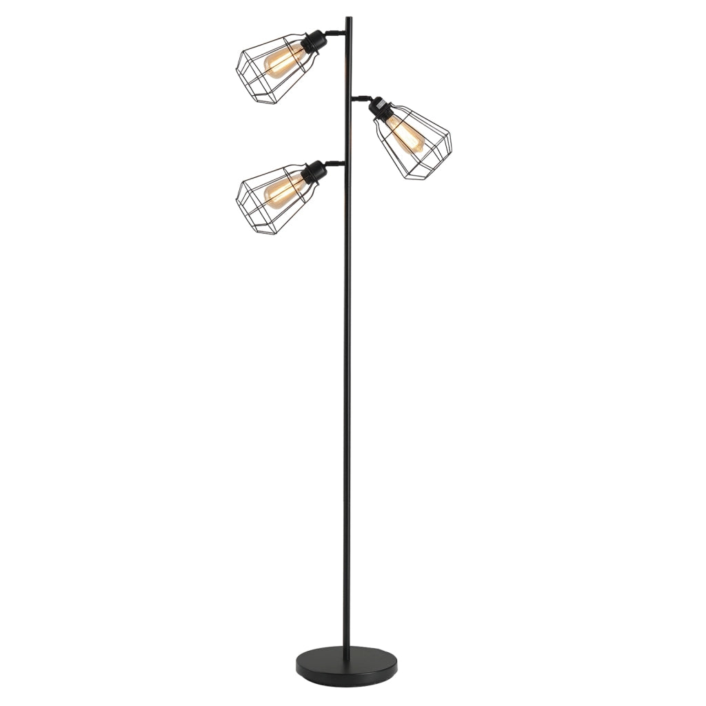 Lampada da terra industriale ¨C Minimal ¨C 3 luci, nero