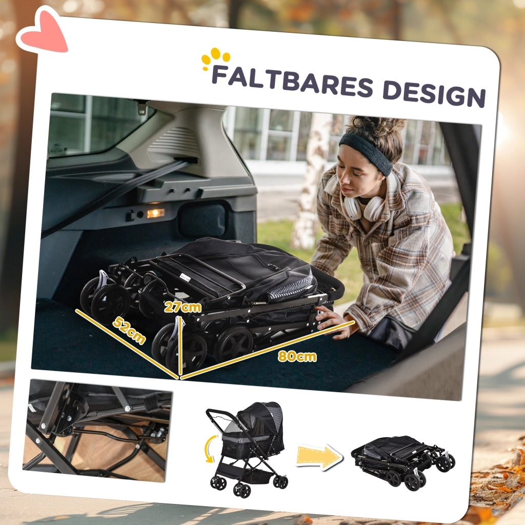 Carrello per Cani Pieghevole ¨C Minimal ¨C Nero
