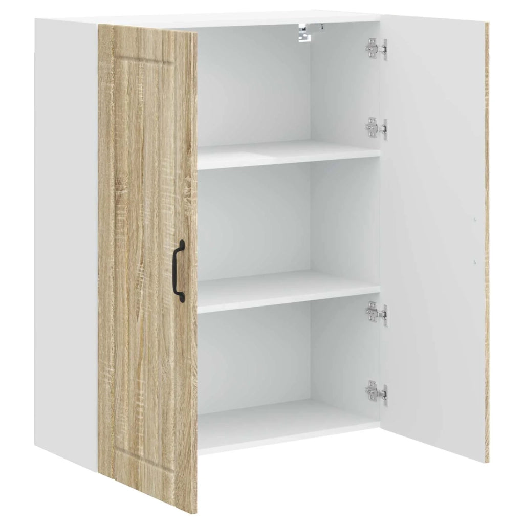 Armadio da cucina rettangolare moderno 80 x 31 x 100 cm pratico spazio di archiviazione stile essenziale in legno multistrato rovere sonoma 02_0054164