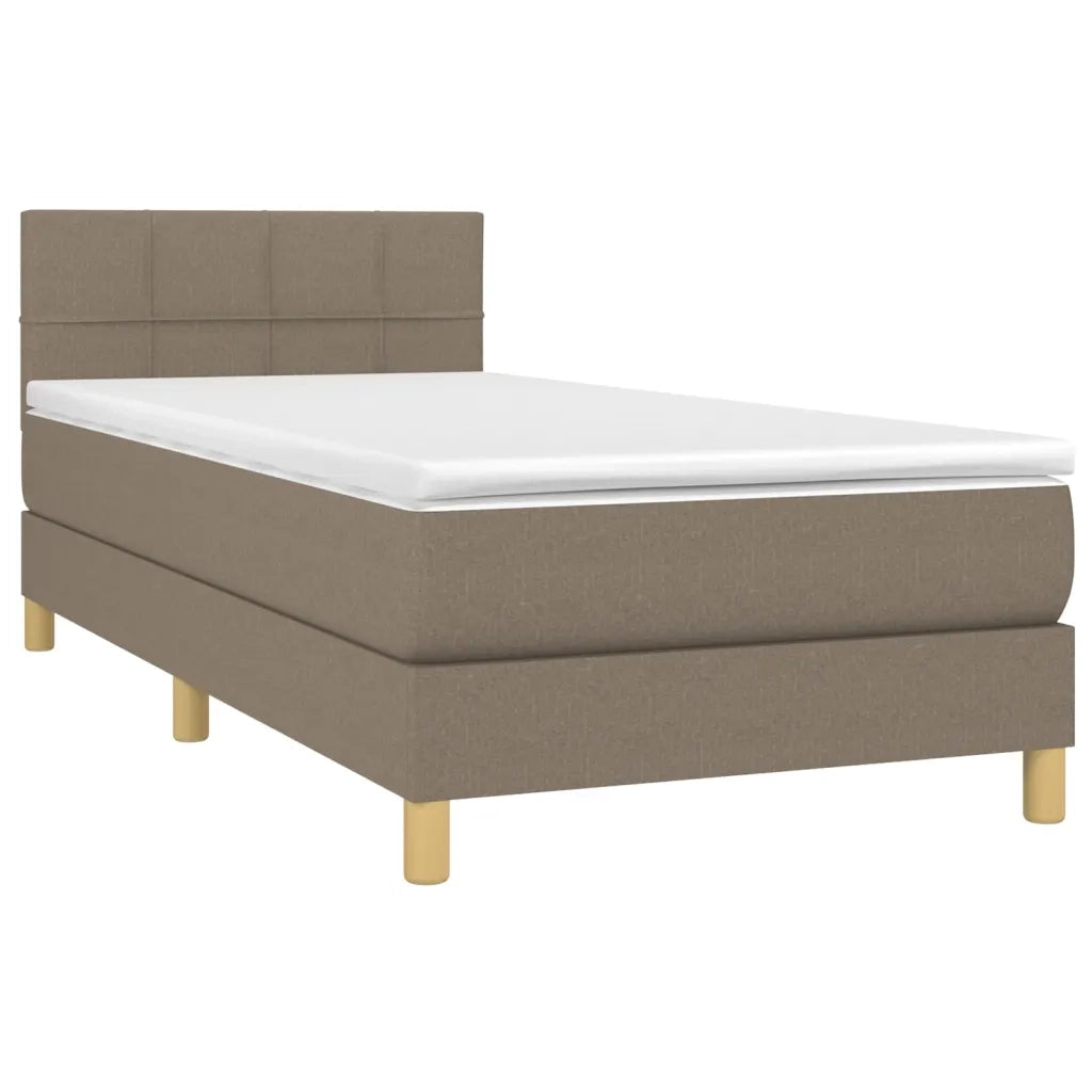 Giroletto a Molle con Materasso-Struttura Letto Tortora 90x200 cm inTessuto 959133