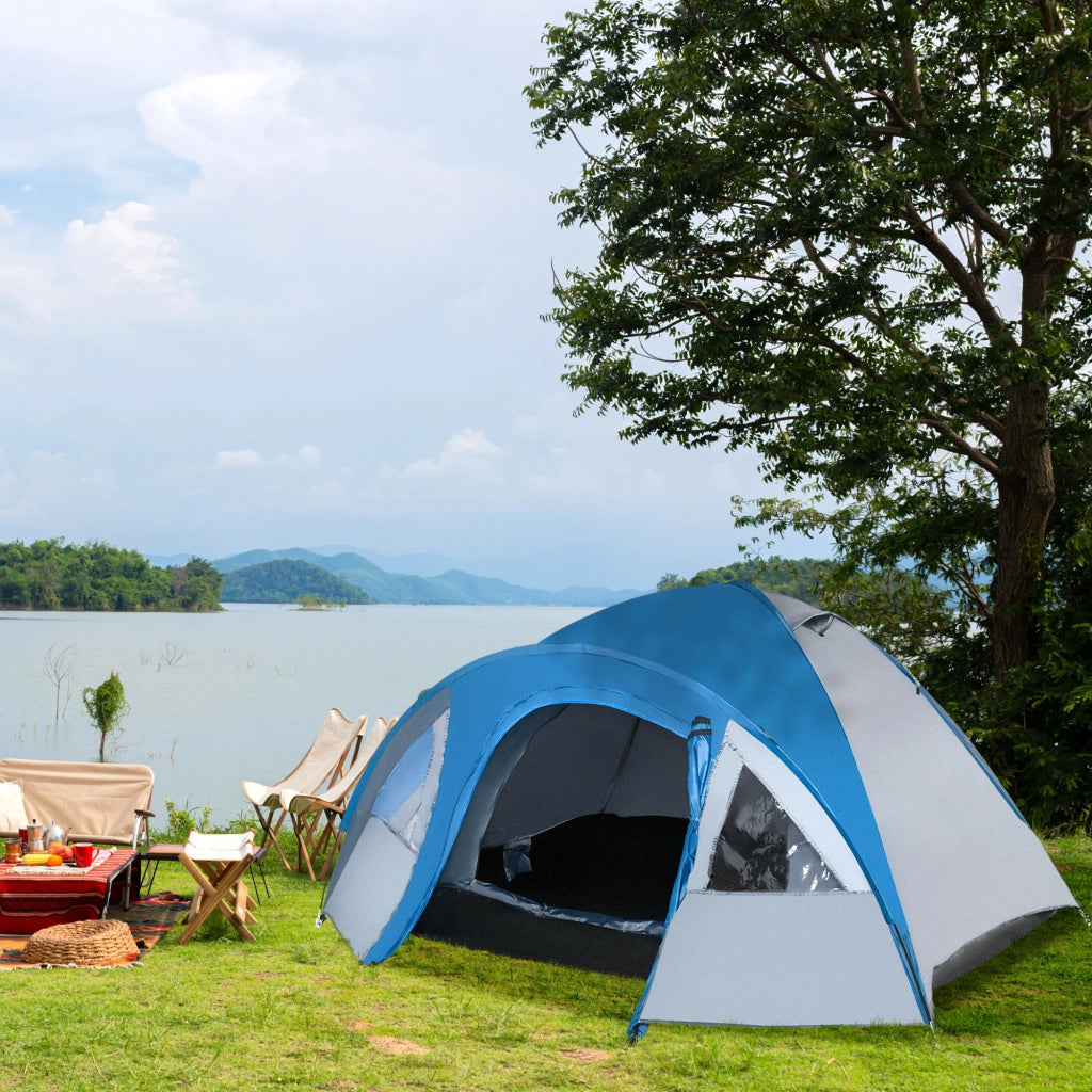 Tenda da campeggio per 3 persone 4 stagioni robusta e facile da montare con borsa 3,00 x 2,50 x 1,30m blu e grigio
