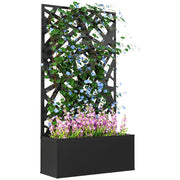 Fioriera Rialzata con Spalliera ¨C zephmum ¨C Nero 61x23x113 cm