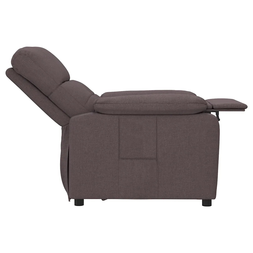 Poltrona Reclinabile Marrone Scuro in Tessuto 289667