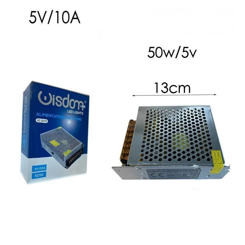 Trade Shop - Alimentatore Stabilizzato Trasformatore Switching Da 10a 5v 50w 100-220v -