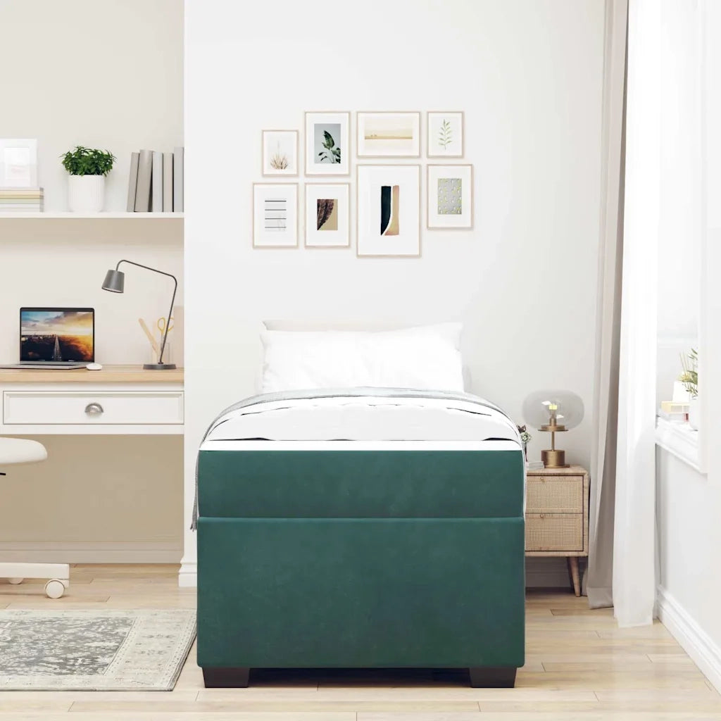 Struttura del letto Verde Scuro 90 x 190 cm Tessuto 3399263