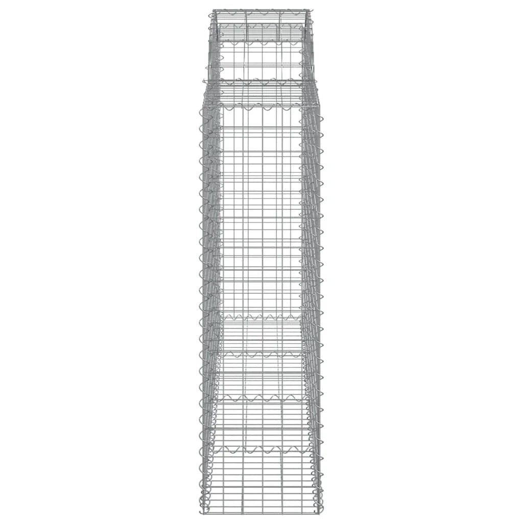 Set di 2 gabbioni ad arco per recinzione gabbia o muro di contenimento 200 x 50 x 140/160 cm ferro zincato argento 02_0041349